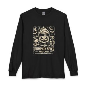 Pumpkin Spice and Chill Long Sleeve T-Shirt | Fall Coffee Autumn Tee
