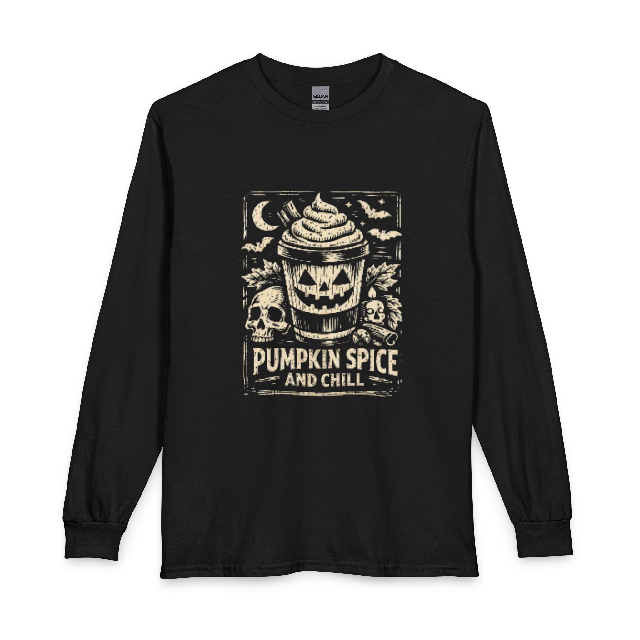 Pumpkin Spice and Chill Long Sleeve T-Shirt | Fall Coffee Autumn Tee